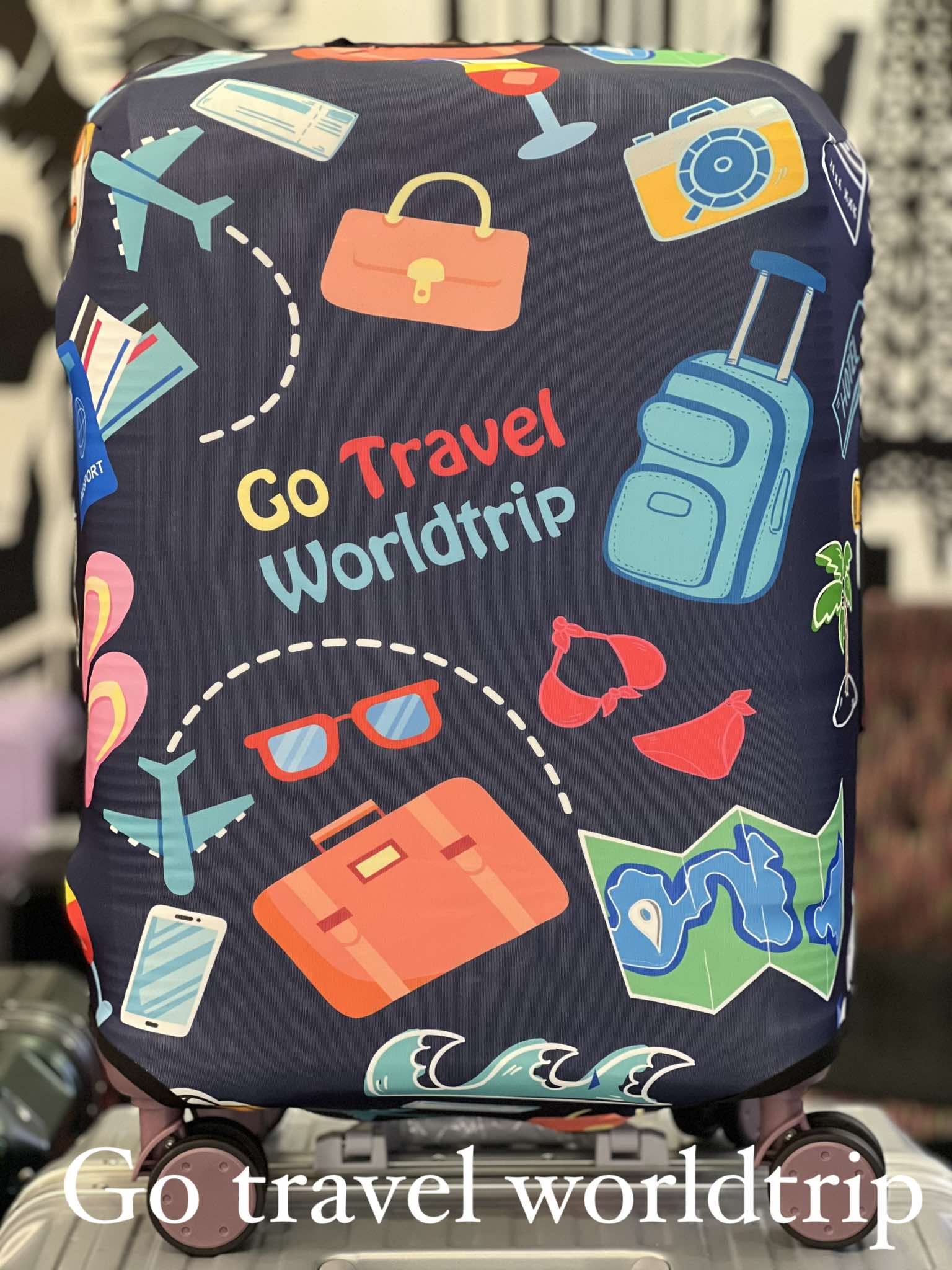 LOVE 123 LUGGAGE COVER (WATERPROOF)