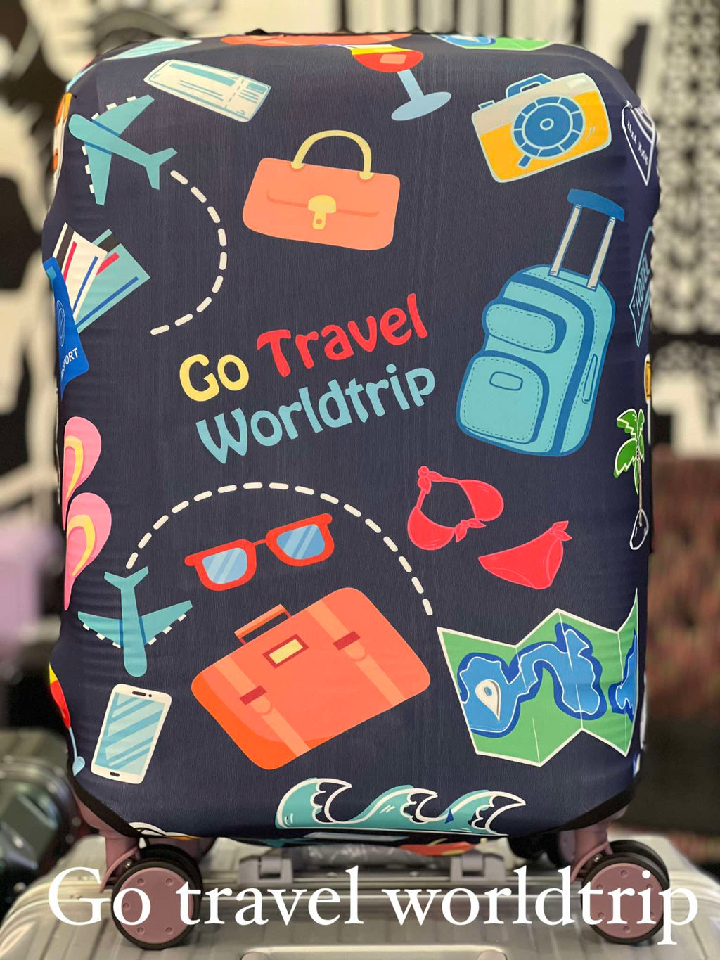 LOVE 123 LUGGAGE COVER (WATERPROOF)
